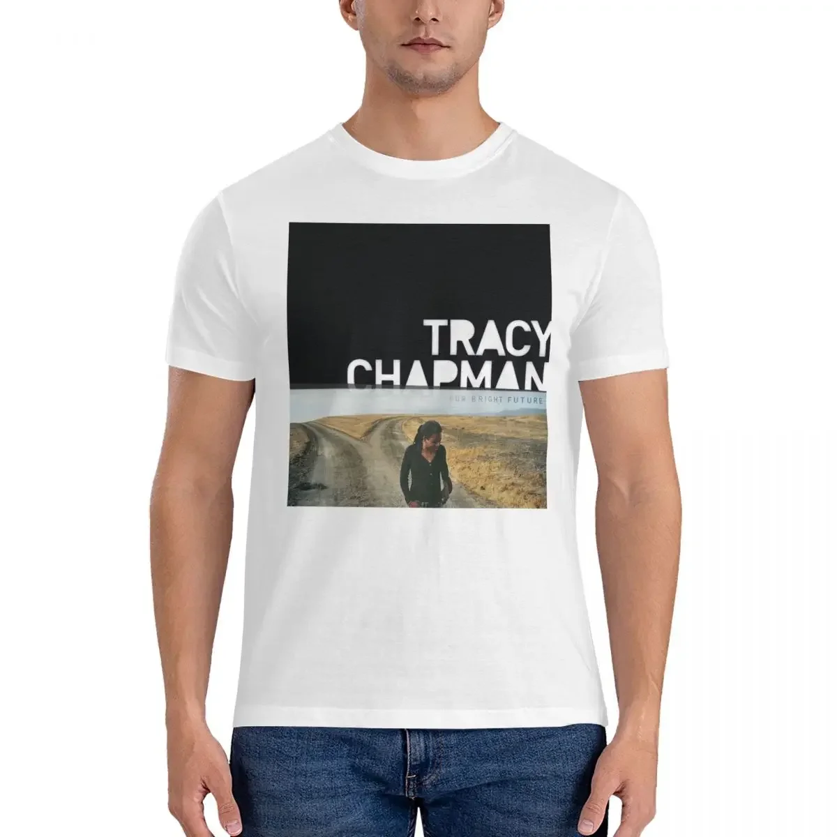 Men T-Shirt Music Funny Pure Cotton Tee Shirt Short Sleeve T-Tracy Chapman T Shirts Crewneck Tops Gift