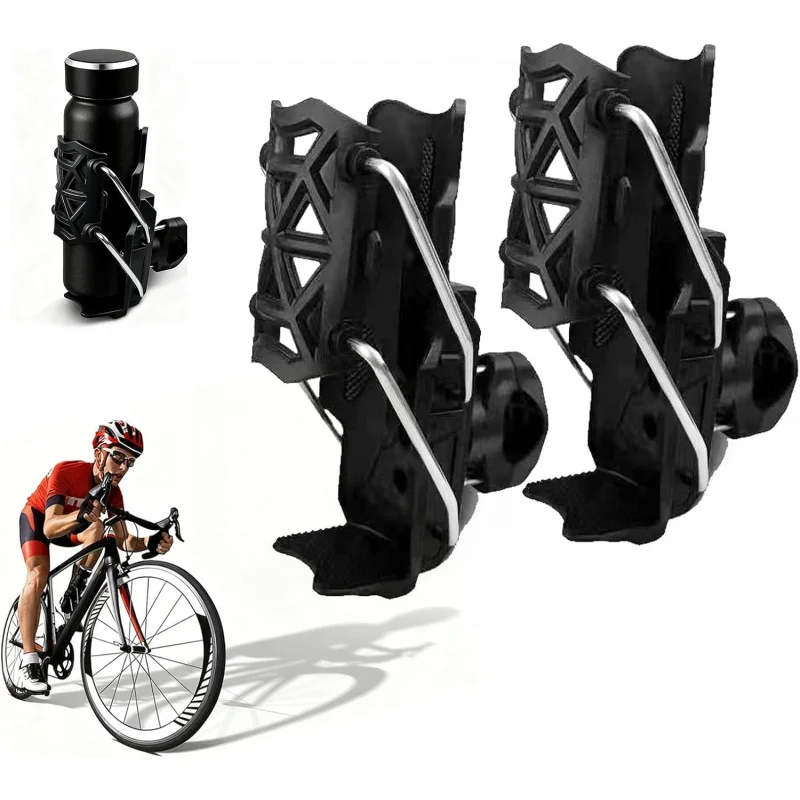 

Bicycle Water Bottle Holder for Handlebar & Frame,Ebike & Motorcycle Cup Holder with Automatic Clamping+Tool Bag
