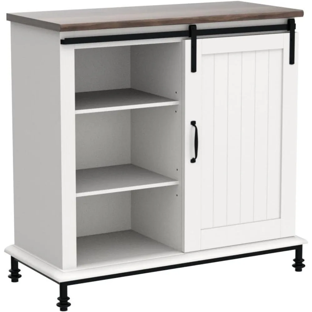 خزانة جانبية للبوفيه على طراز المزرعة مع باب حظيرة منزلق، وطاولة وحدة تحكم لخزانة القهوة والمدخل #5