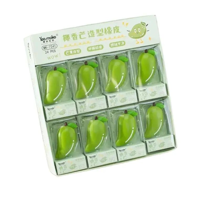 1 Pcs Mango Shape Eraser Emulational Fruit Pencil Correction Eraser Student Stationery