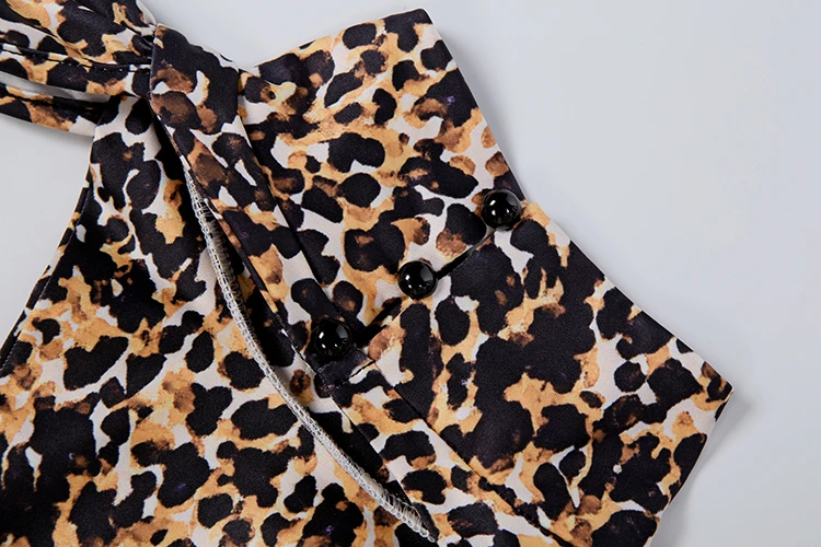 Weird Puss Unregelmäßiger Hohl-Jumpsuit für Damen, Leopardenmuster, Rollkragen, lange Ärmel, rückenfrei, Hot Girls Street Sexy Fashion Overall – Detail 19
