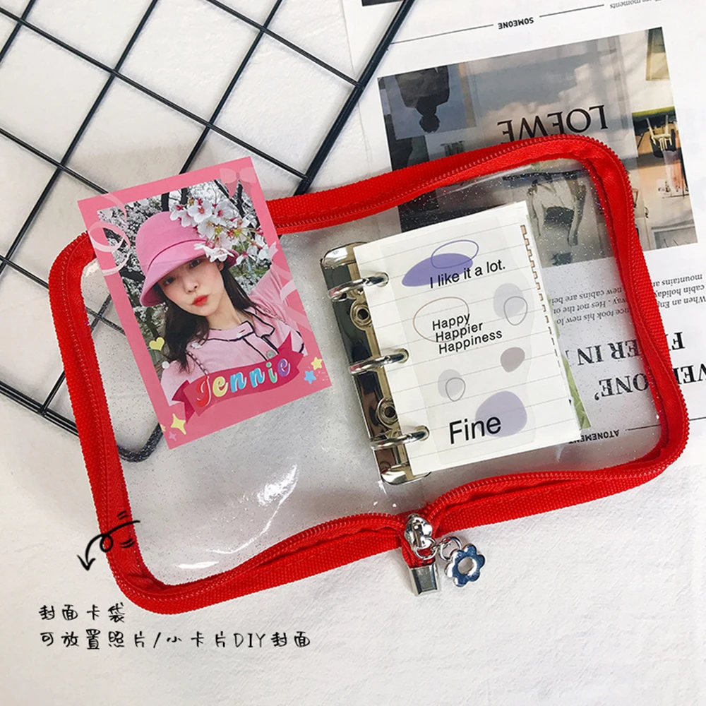 Color Zipper Photo Album 3 Inch Binder Korea Idol Photo Cards Collect Book Organizer Transparent PVC Photocard Holder Stationery