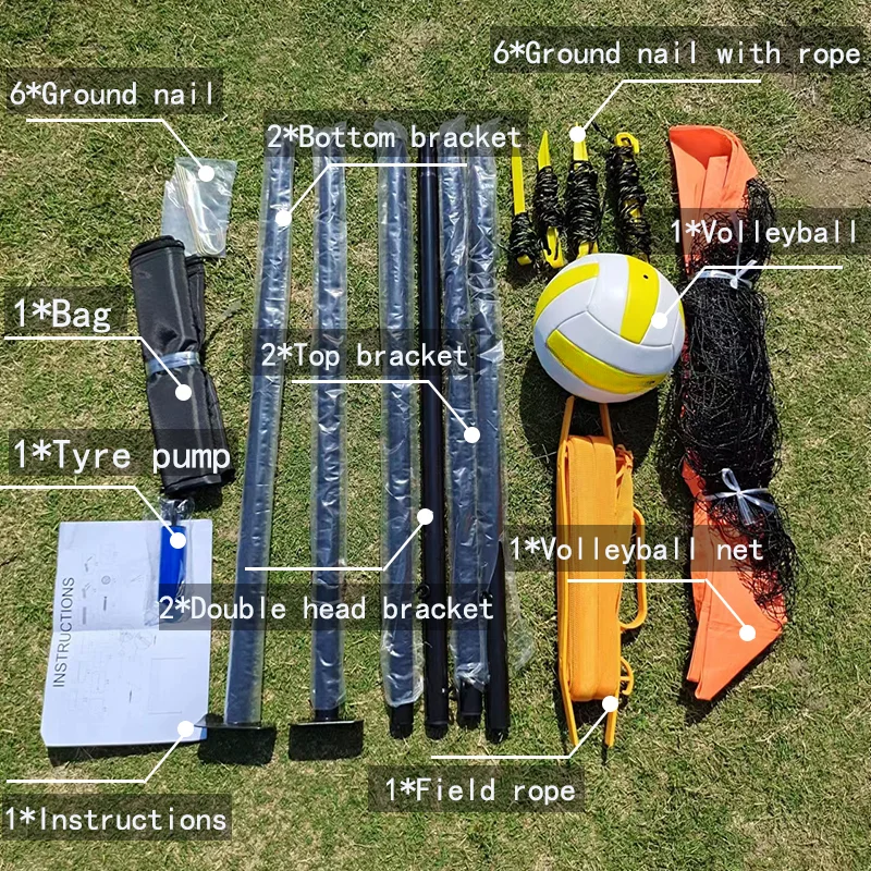 Outdoor Portable Volleyball Net Set System, Volleyball Setting Tool, Beach Entertainment Activities