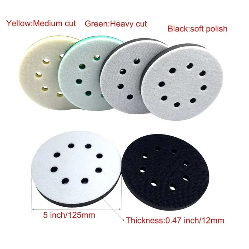 AT63-منصات صنفرة إسفنجية متوافقة مع أجهزة الصنفرة المدارية 8-Pack- 5 بوصة، تصميم إعدادية لركوب الأمواج بـ 8 فتحات #2