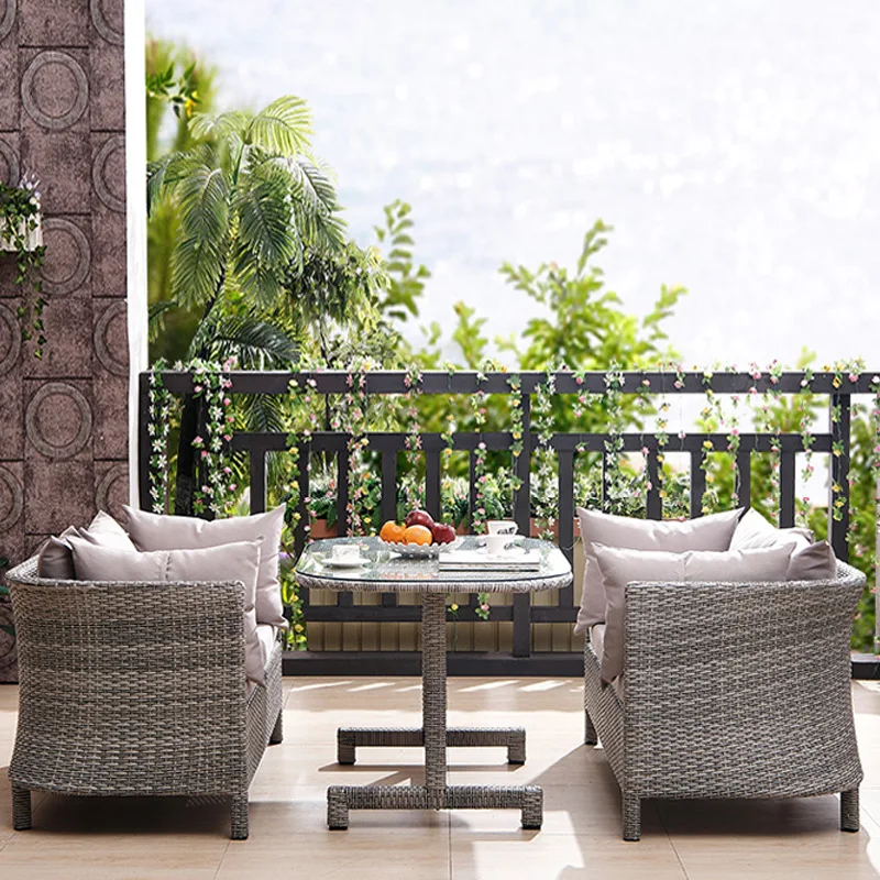 맞춤형 야외 라탄 소파 이미지