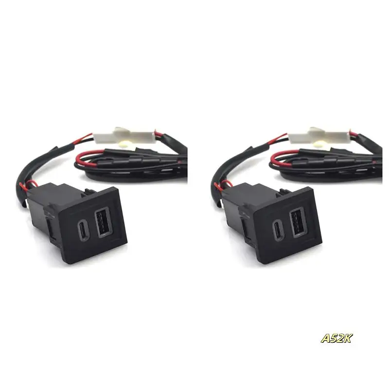 

2X Car USB Charger PD Quick Charge QC3.0 Phone Charging Adapter Outlet For Multivan T5 2003-2015