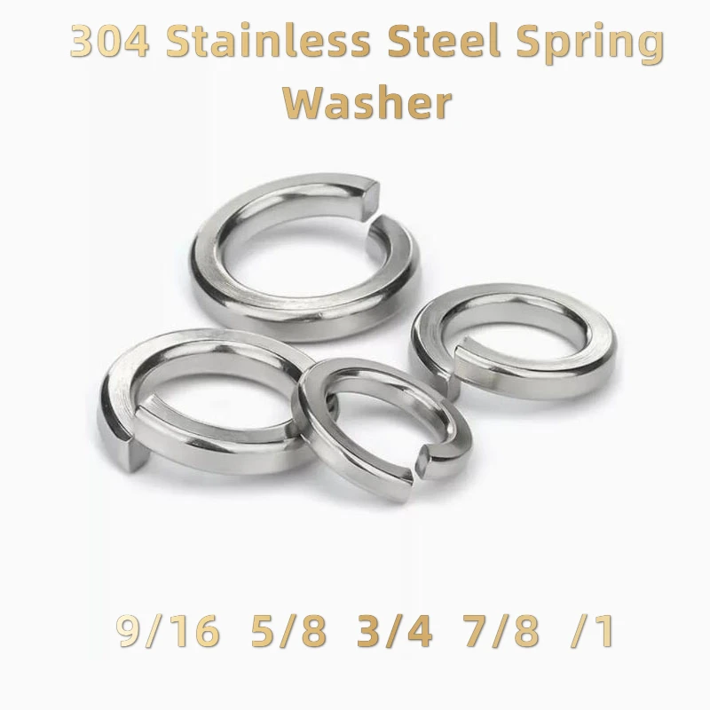 1/5/10pcs 9/16 5/8 3/4 7/8 1 304 A2-70 Stainless Steel US UK Standard Spring Washer Split Lock Elastic Gasket High Quality