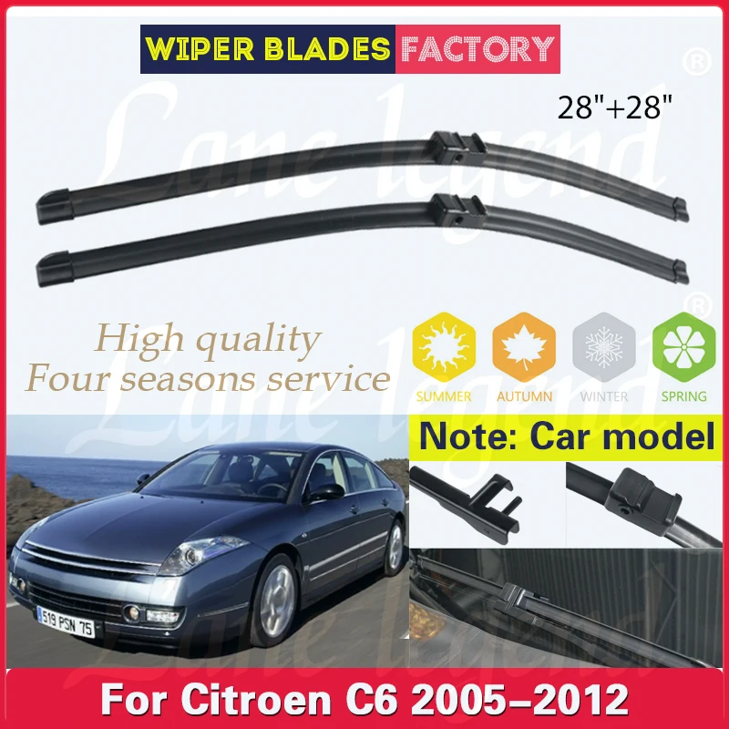 

2pcs For Citroen C6 2005 2006 2007 2008 2009 2010 2011 2012 Wiper Front Wiper Blades Windshield Windscreen Front Window 28"+28"