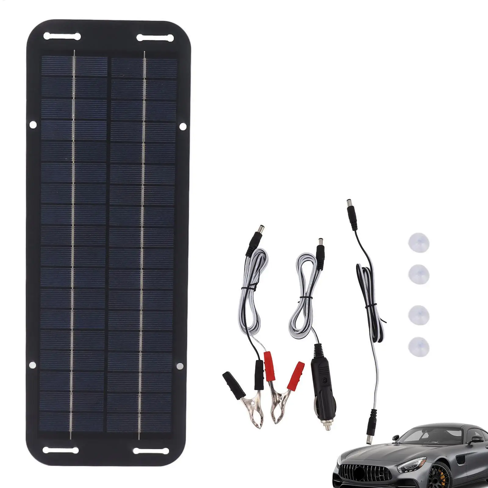 

Solar Panel Charging Car Battery 12V/24V Trickle Charge Protection Battery Clamp CigaretteLighter Power Loss for Car Truck Boat