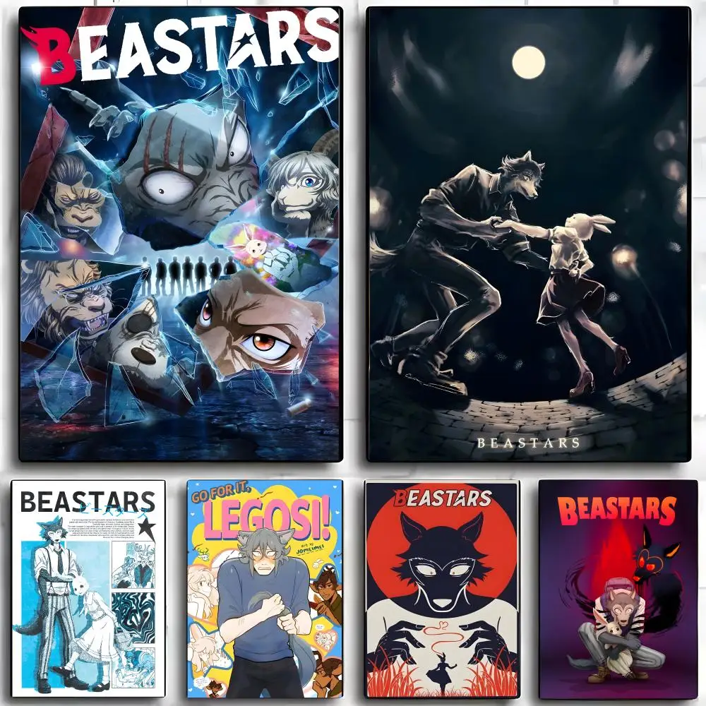 Anime B-Beastars-s Poster Self-adhesive Paper Print Home Living Room Bedroom Entrance Bar Cafe Art