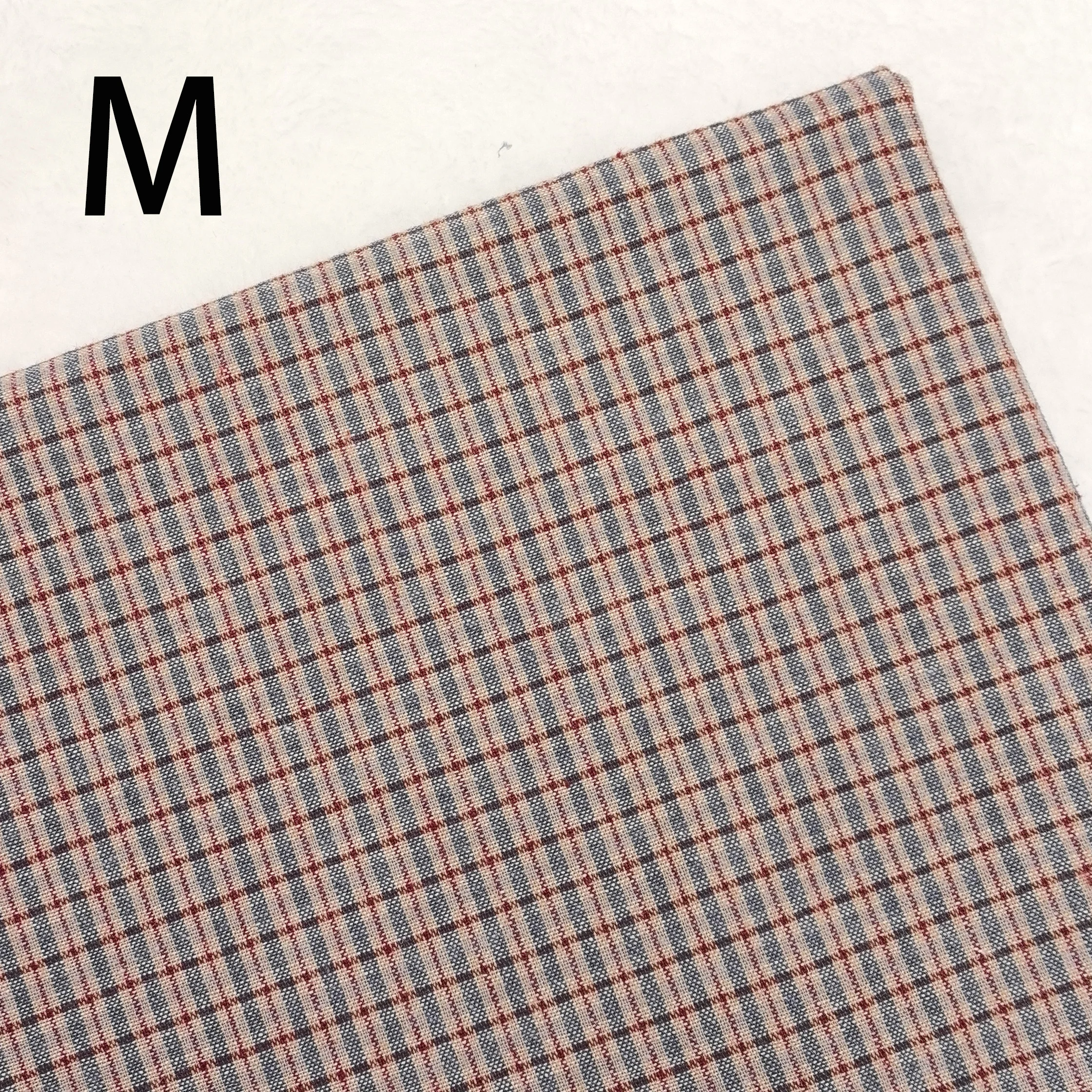 Striped grid yarn-dyed first dye woven cotton plaid brocade patchwork quilt craft fabric cloth DIY stitch sew doll clothes