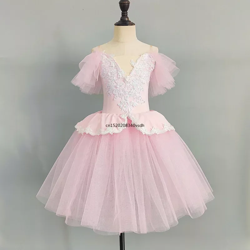 Children Professional Skirt For Girls Long Tutu Ballet Adulto Kid Swan Cosumes Princess Dance Dress Performance Clothing