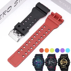 Strap for Casio G-Shock GA-100/110/120/140/300/400/700 GD-100/110/120 G-8900 GAC-100 Resin Silicone Watch Band Accessories 16mm