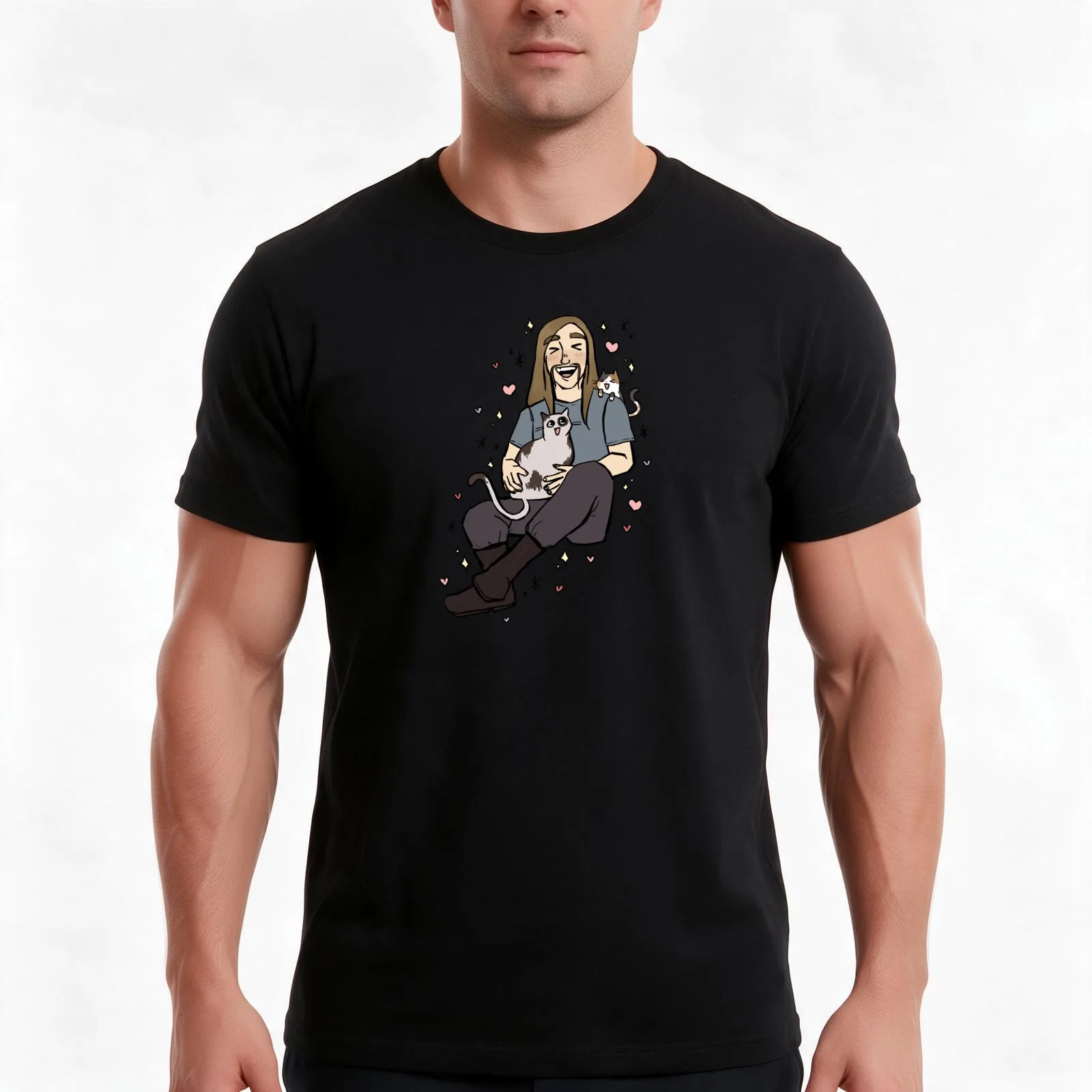 Toki Wartooth & Cats - Metalocalypse T-Shirt, Summer Casual Cotton Tee, Oversized Streetwear Tops, Vintage Graphic Print