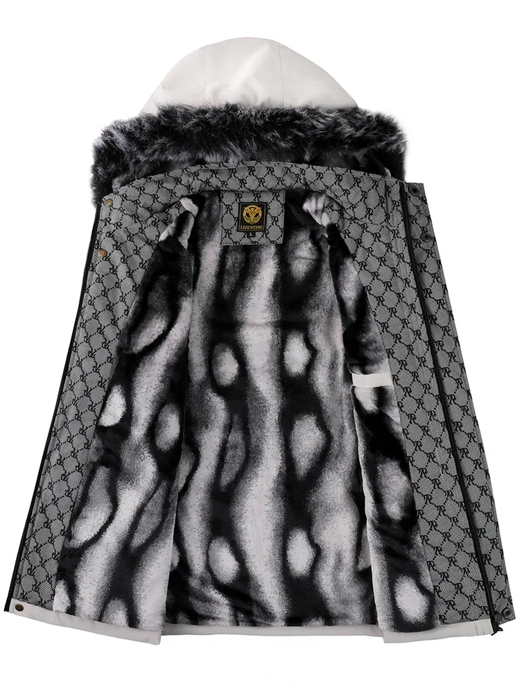 سترة رجالية كاجوال للخريف والشتاء مع سترة قطنية بغطاء للرأس ومبطنة مقاومة للرياح بلون نقي بارد ملابس قطنية بسيطة #4