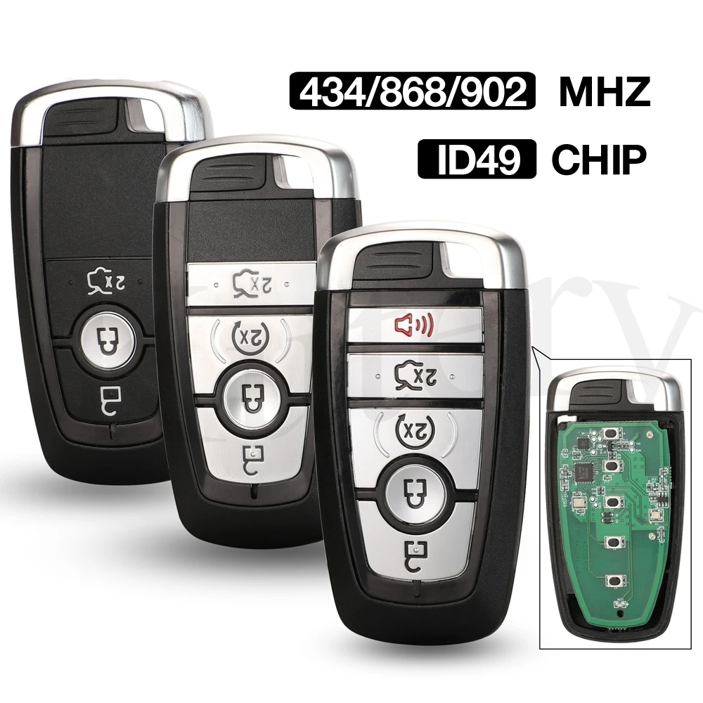 

jingyuqin ID49 434/868/902 MHz Smart Proximity Key For Ford Mondeo Mustang Fusion F-250 F-350 F-450 F-550 2017 M3N-A2C93142600