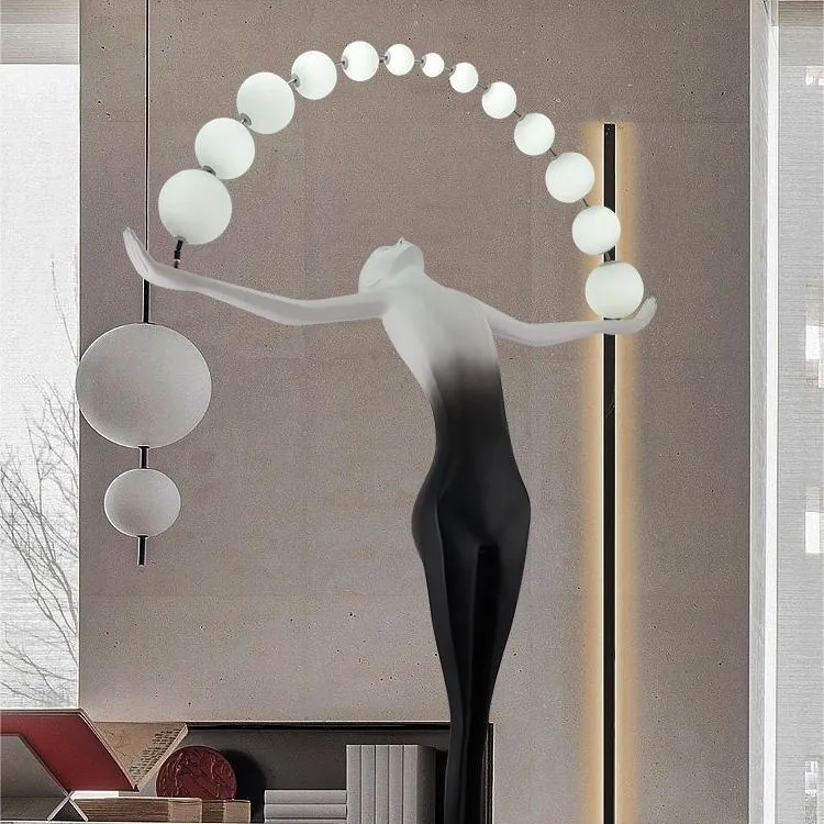 Humanoid art sculpture ornament home living room decoration floor lamp abstract figure hotel entrance light luxury ornament
