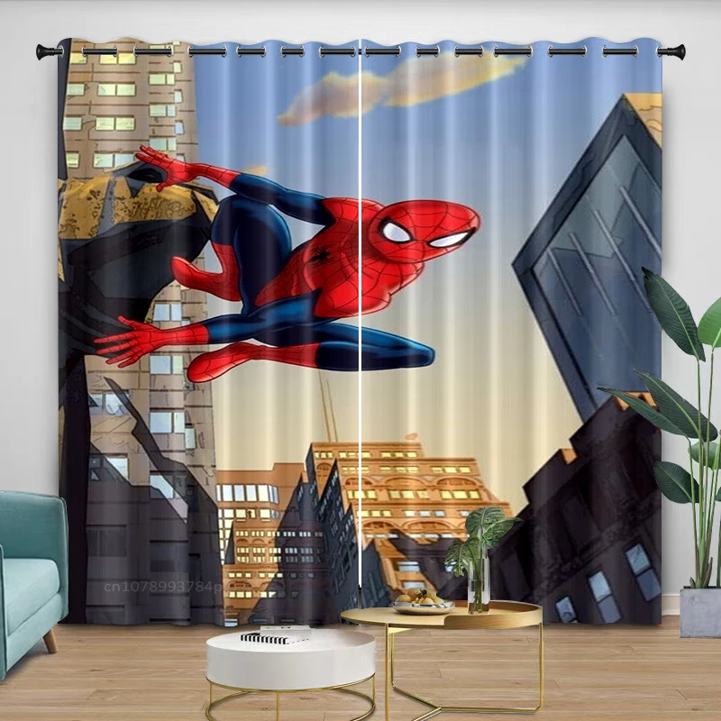 

Teens Spider-Man Curtain Spider-Man with Grommet Polyester Shading Living Room Window Bedroom Living Room Decor