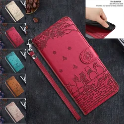 Wallet Cat Embossed Flip Over Leather Case For Xiaomi Redmi 12C 11A K60 Pro Note 13 13 Pro 12 12 Pro 12S 11S 11 Pro Plus Poco X5