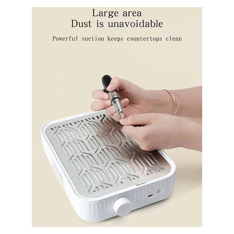 

NEW_Wireless Turbine Brushless Nail Vacuum Cleaner with Removable Filters