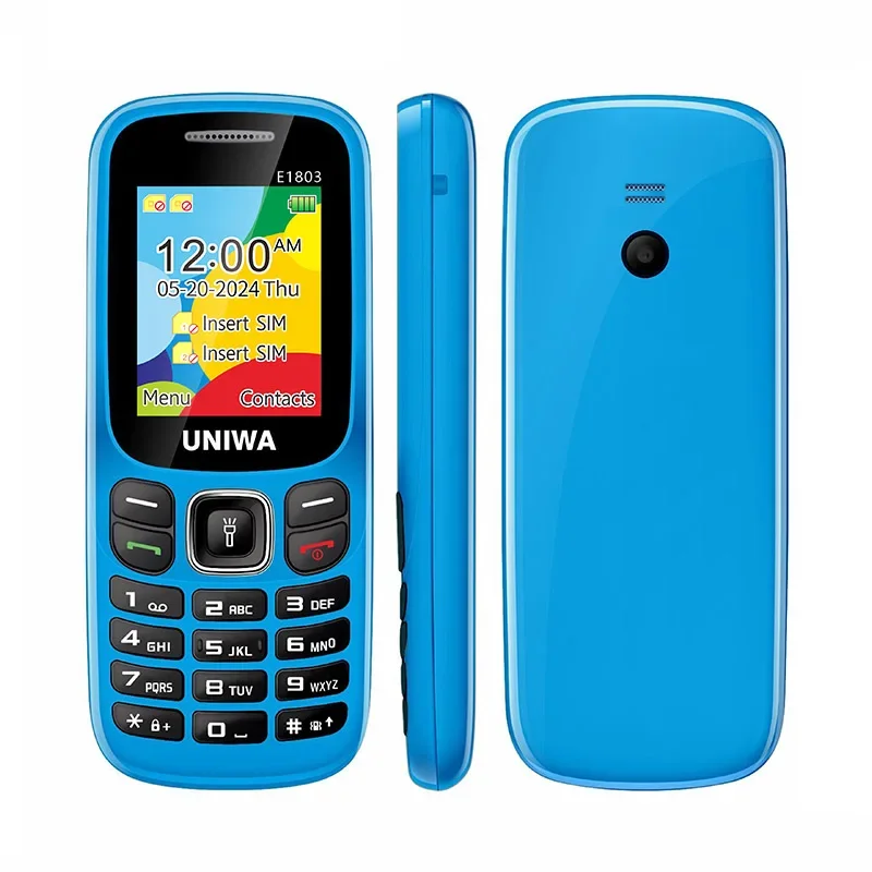 Unwa e1803 2g teclado telefone celular 1.77 Polegada botão 800mah telefone para idosos rádio sem fio gsm telefone