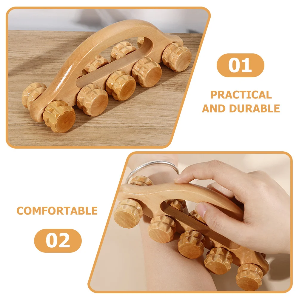 

Wooden Massage Roller Handheld Muscle Relaxer For Neck Back Legs Feet Pain Relief Portable Body Roller Tool For Home Travel