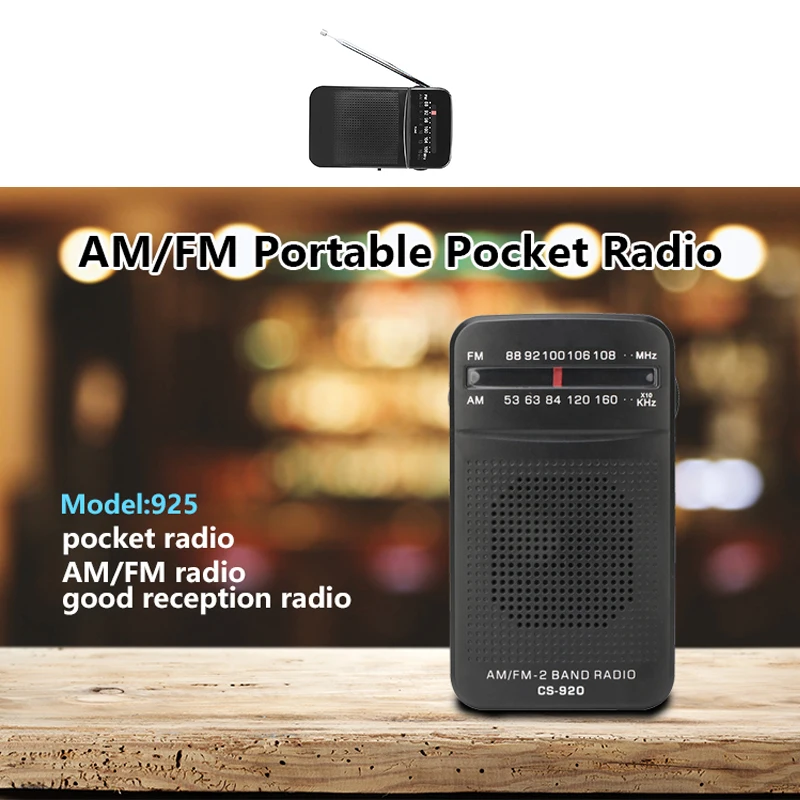 Pocket Portable Mini Radio FM/AM Digital Tuning Radio receiver 88-108MHz Earphone jack Player Radios AA batteries(not included)