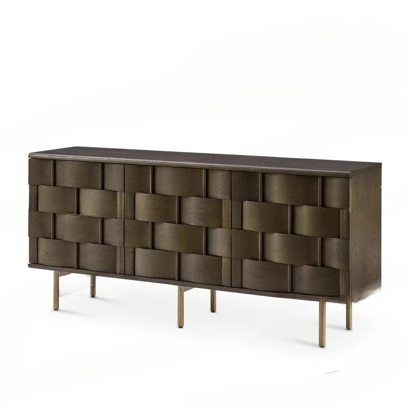 

Nordic retro dining side cabinet, high-end sense home medieval entrance cabinet, living room locker, tea cabinet