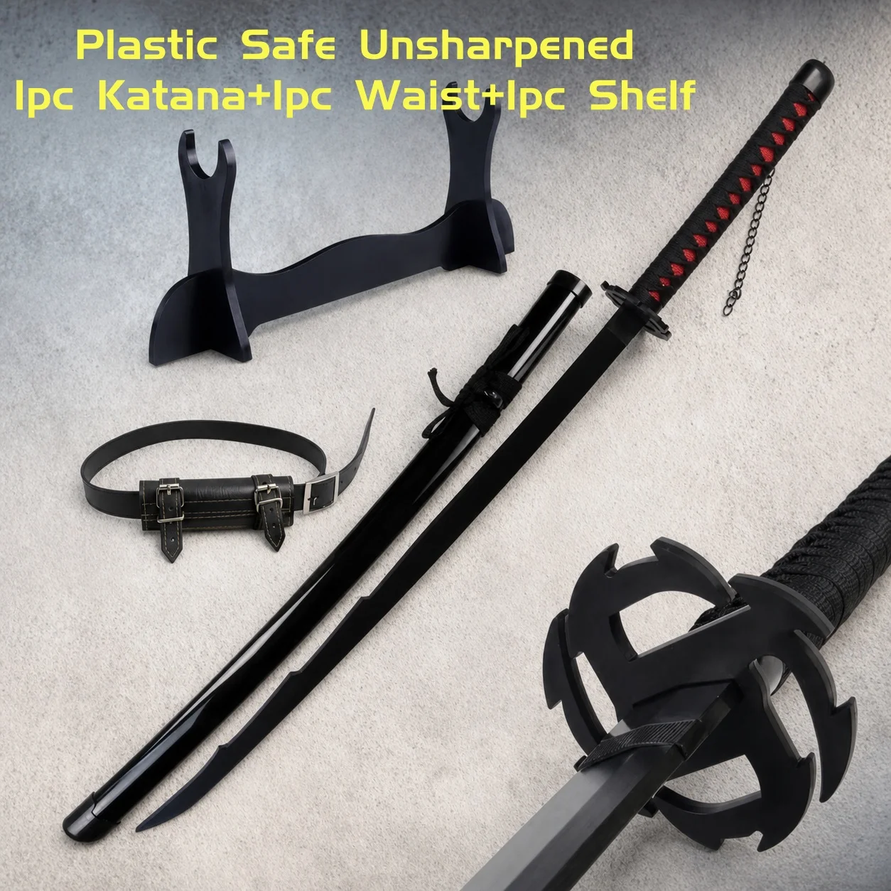 40inch Bleach Ichigo Kurosaki Katana Anime Cosplay Prop Sword Ninja Knife Blade Sabre Real Size 1:1 Scale Plastic Toy Gift