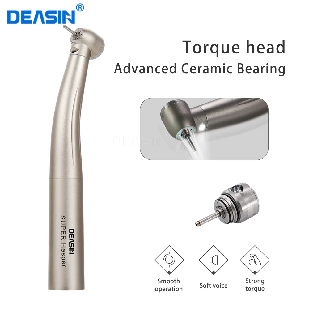 

Dental High Speed Fiber Optic Push Button Handpiece dentistry Torque Head Fit KV Compatible LED Quick Coupler Dentist Tools