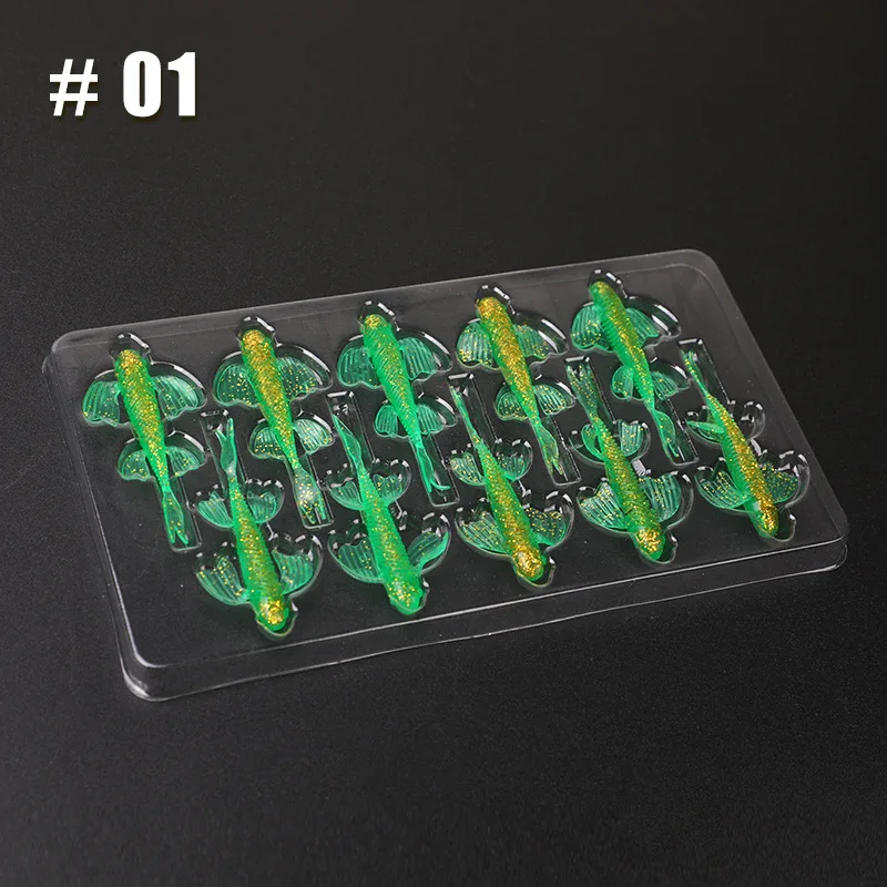BILLINGS 10-teiliges Set schwimmender Schmetterlings-Schwanzgabelköder, weiche Kunstköder, vielseitige Köder – Detail 7