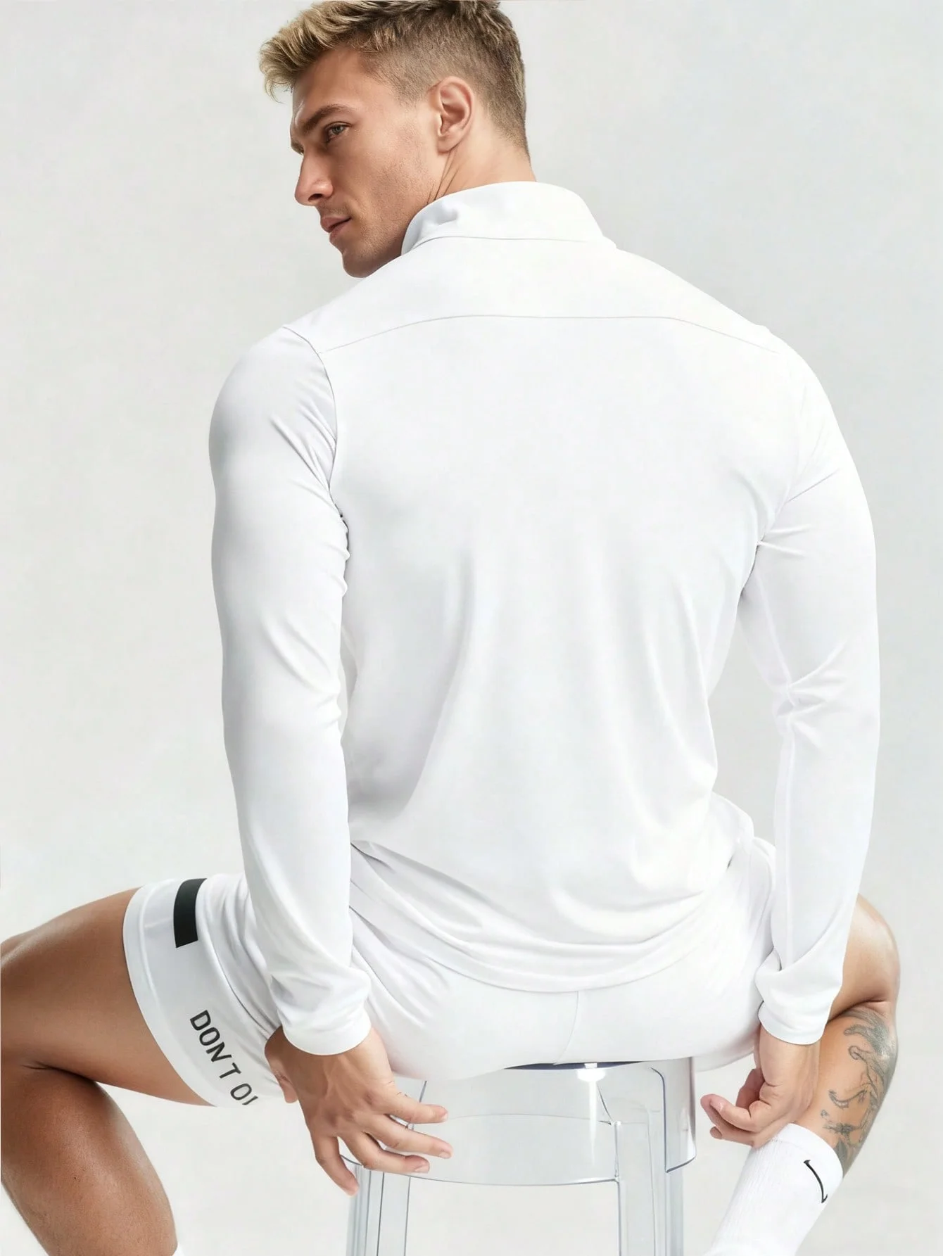 Men's 1/4 Zip Long Sleeve Athletic Shirt Quick Dry Breathable Running Top for Spring Summer Gym Workout image 5