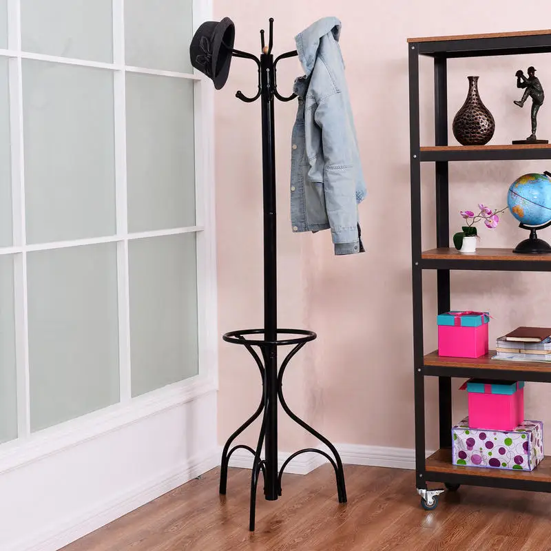 

Vintage Metal Coat Hat Tree Stand Clothes Hanger