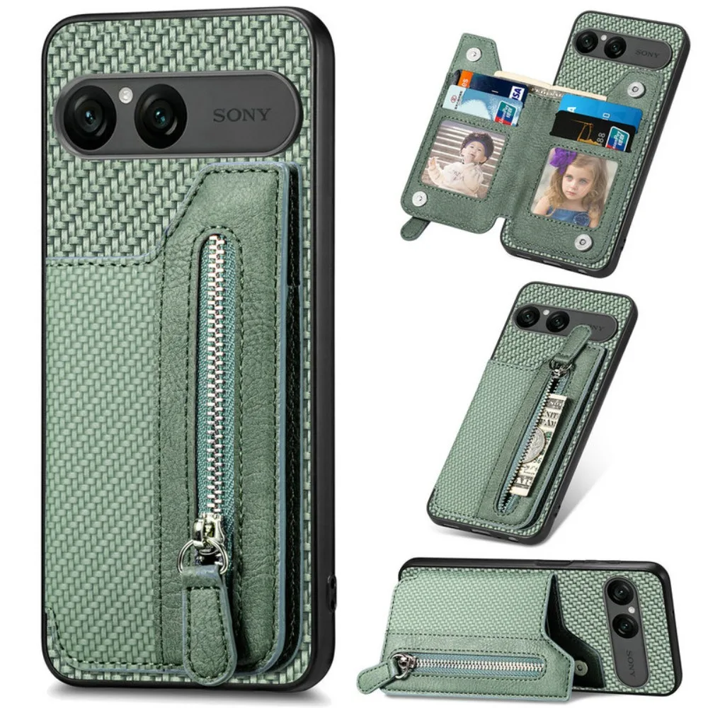 Funda de cuero con cremallera para Sony Xperia 10 1 VII, Funda con imán para Sony Xperia 1 VII, Funda Xperia 10 VII 1VII 10VII