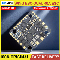 JHEMCU WING ESC-DUAL 40A BLHELI_S 2in1 40A ESC Built-in 5V BEC Current Meter 20X20mm 2-6S LiPo for RC Twin Engine Airplane