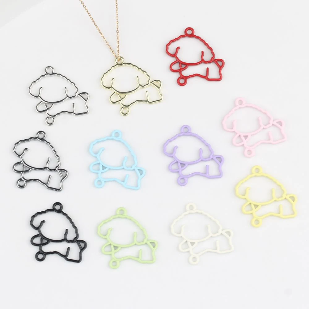 10pcs Simple Cute Dog Pendant Jewelry Making Accessories DIY Handmade Earrings Necklace Bracelet Ornament Craft Hollow Out Gifts