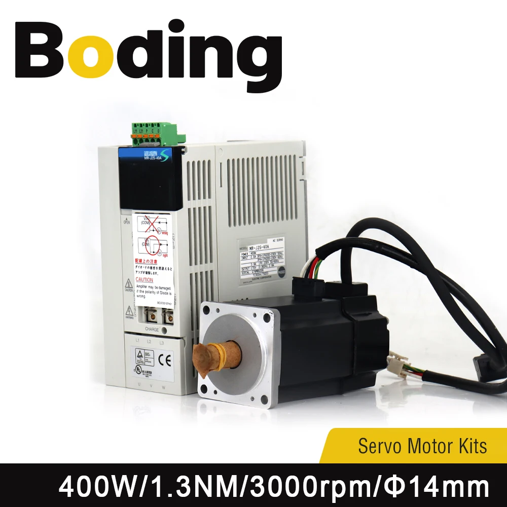 Boding Original Japan Servo Motor Kits 400W MR-J2S-40A HC-KFS43K 1.3NM 3000rpm with 3M Cable