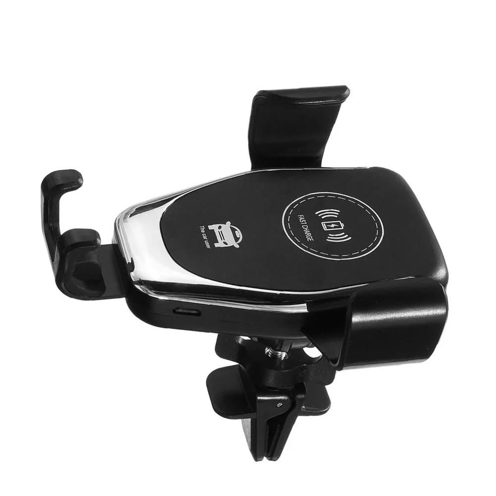 

Smart Universal Wireless Car Phone Bracket Adjustable Mount For Fast Charging Auto Parking Location Record (Black)