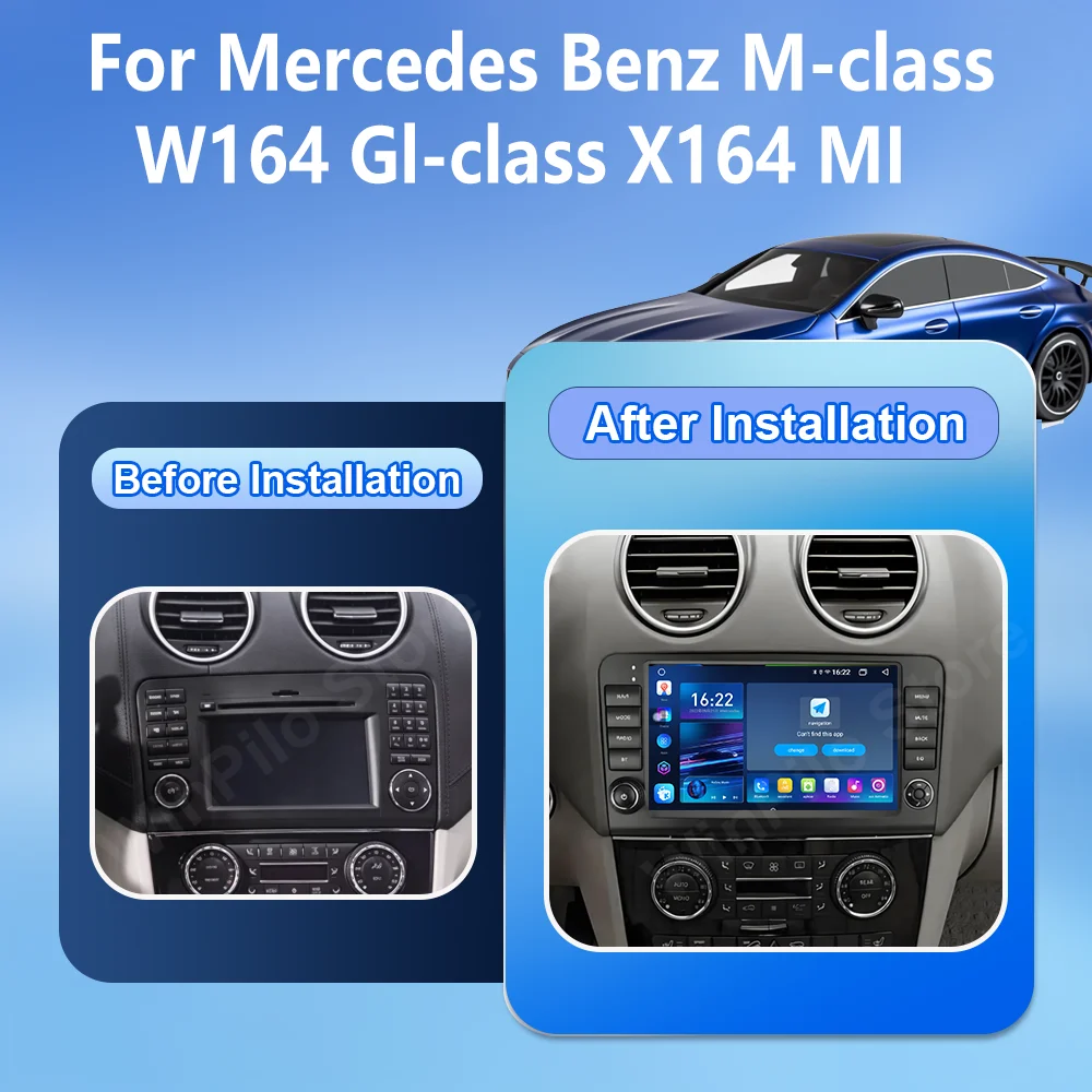 Android 16 For Mercedes Benz M-class W164 Gl-class X164 Ml Car Radio Stereo Auto GPS Navigation Multimedia Player Bluetooth WiFi