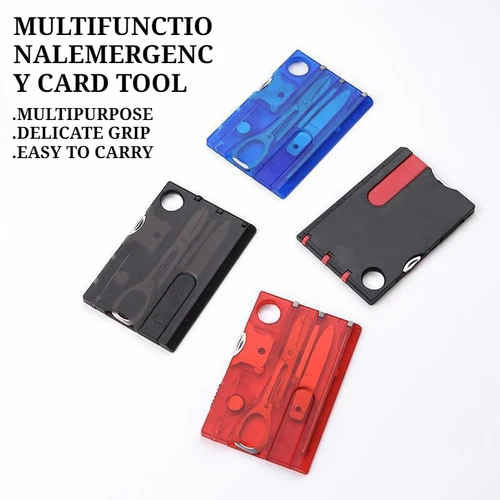 Tarjeta de cuchillo suizo multifuncional para exteriores, tarjeta de herramienta de supervivencia portátil, destornillador, herramienta de emergencia para mantenimiento de acampada
