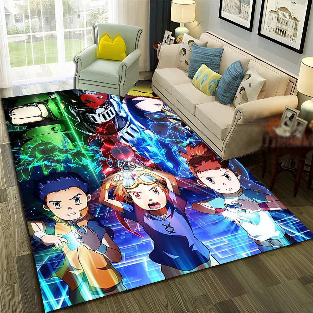 3D Digimon Adventure Monster Cartoon Carpet Rug for Home Living Room Bedroom Sofa Doormat Decor,kids Area Rug Non-slip Floor Mat