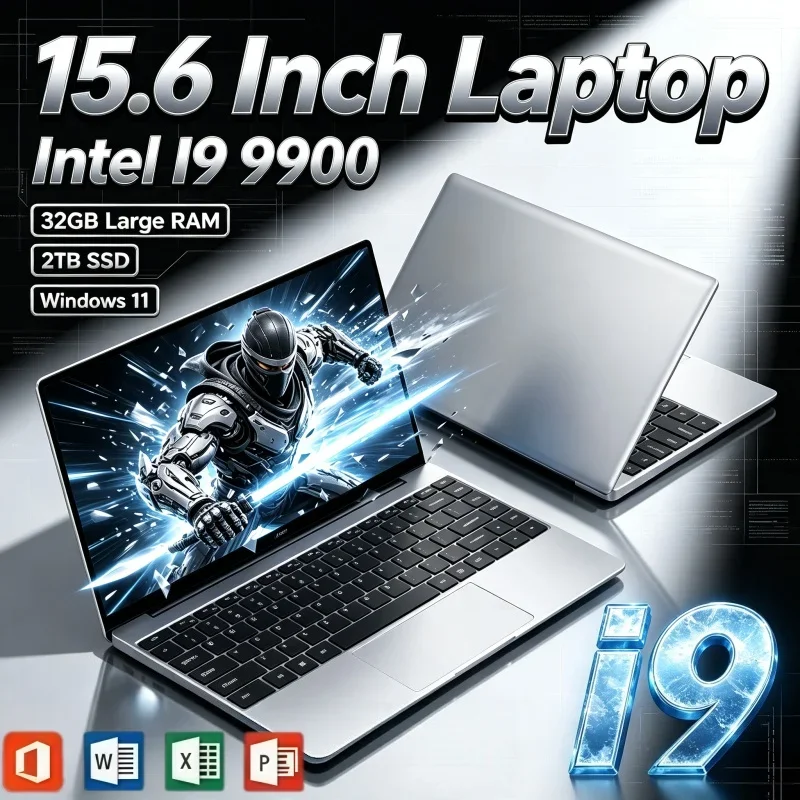 2026 15.6 Inch High‑Performance Laptop Intel Core I9 9900 32GB RAM 2TB SSD Windows 11 Notebook For Multitasking Gaming Office