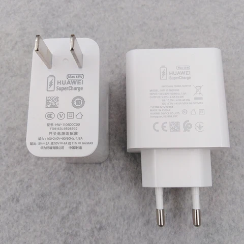 Сверхбыстрое зарядное устройство Huawei EU US SuperCharge, 66 Вт, кабель USB Type C для Huawei Pura 80 70 Ultra P60 P50 Pro Mate 60 50 40 RS X3 X5
