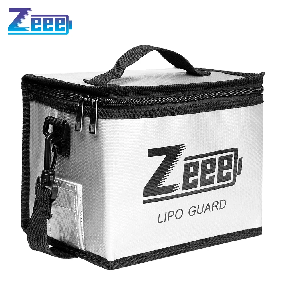 Zeee Lipo Battery Safe Bag 215*145*165mm Fireproof Explosionproof Bag RC Lipo Battery Fire Safe Guard Portable Storage Handbag