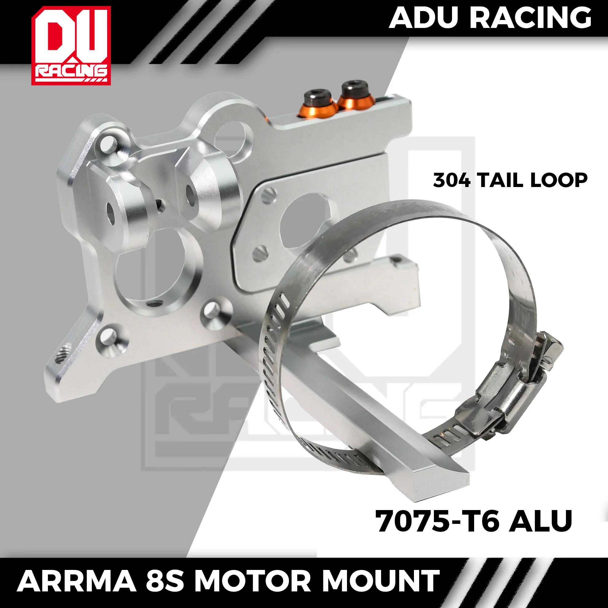 ADU RACING 7075-T6 MOTOR MOUNT SET AND motor TAIL hoop FOR ARRMA 8S KRATON OUTCAST