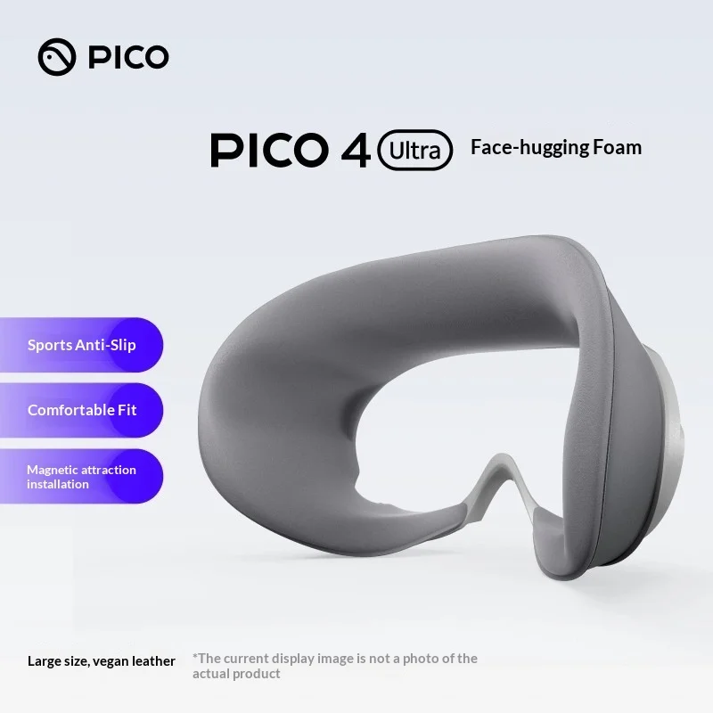 PICO VR Devices PICO 4 Ultra Plain Leather Large Face Foam Upgraded Magnetic Breathable Fabric Sweat-absorbent Non-slip Fabric