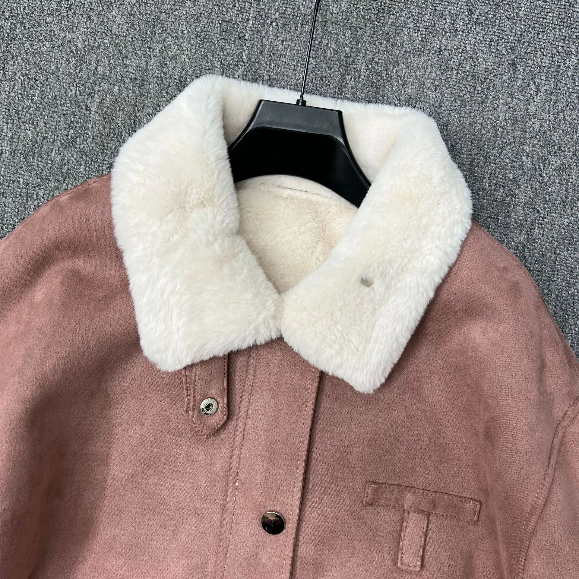Suede Shearling Coat for Women Winter New Thickened Warm Elegant Casual Loose Korean Style Coat Trendy Long Faux Fur Coat