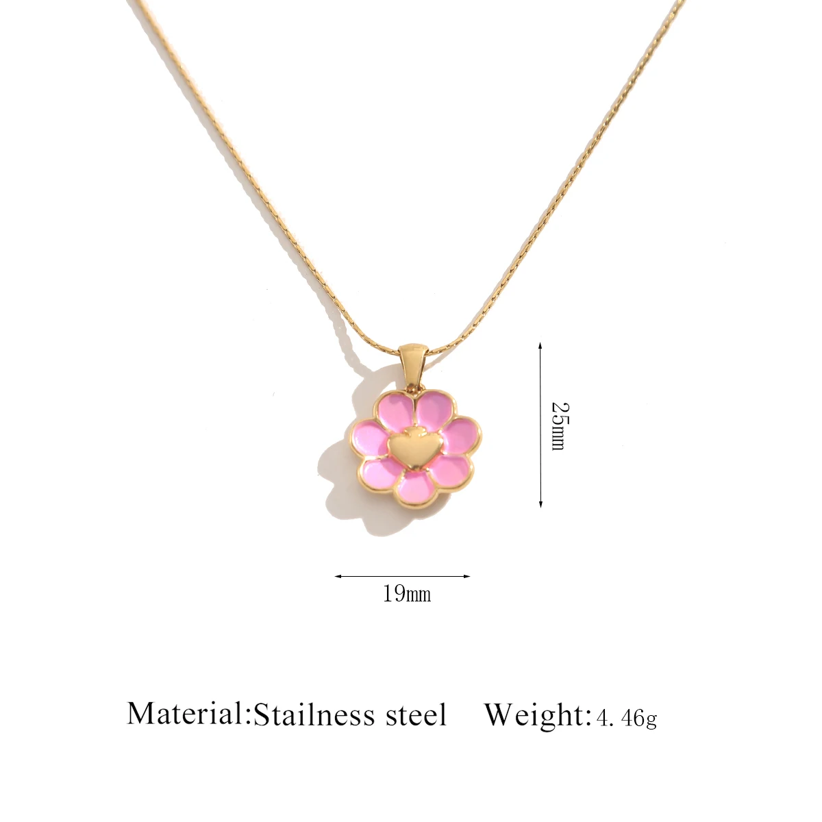 GIOIO الحد الأدنى المينا الزهور قلادة الفولاذ المقاوم للصدأ زهرة قلادة قلادة للنساء المختنق لطيف مجوهرات الديكور