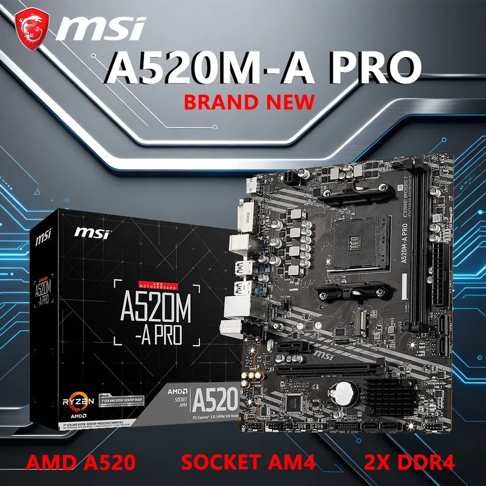 MSI A520M-A PRO AM4 Motherboard for Ryzen 5700X