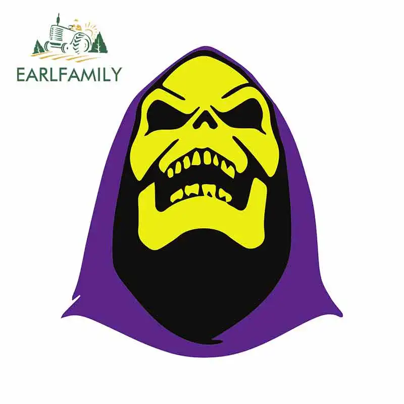 EARLFAMILY 13cm x 11.8cm For Skeletor He-Man Occlusion Scratch Car Stickers Creative Decal JDM ATV RV Waterproof Decor